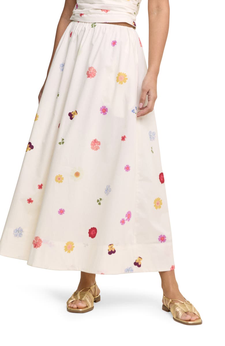 Nobody's Child Kitty Floral Maxi Skirt, Main, color, White