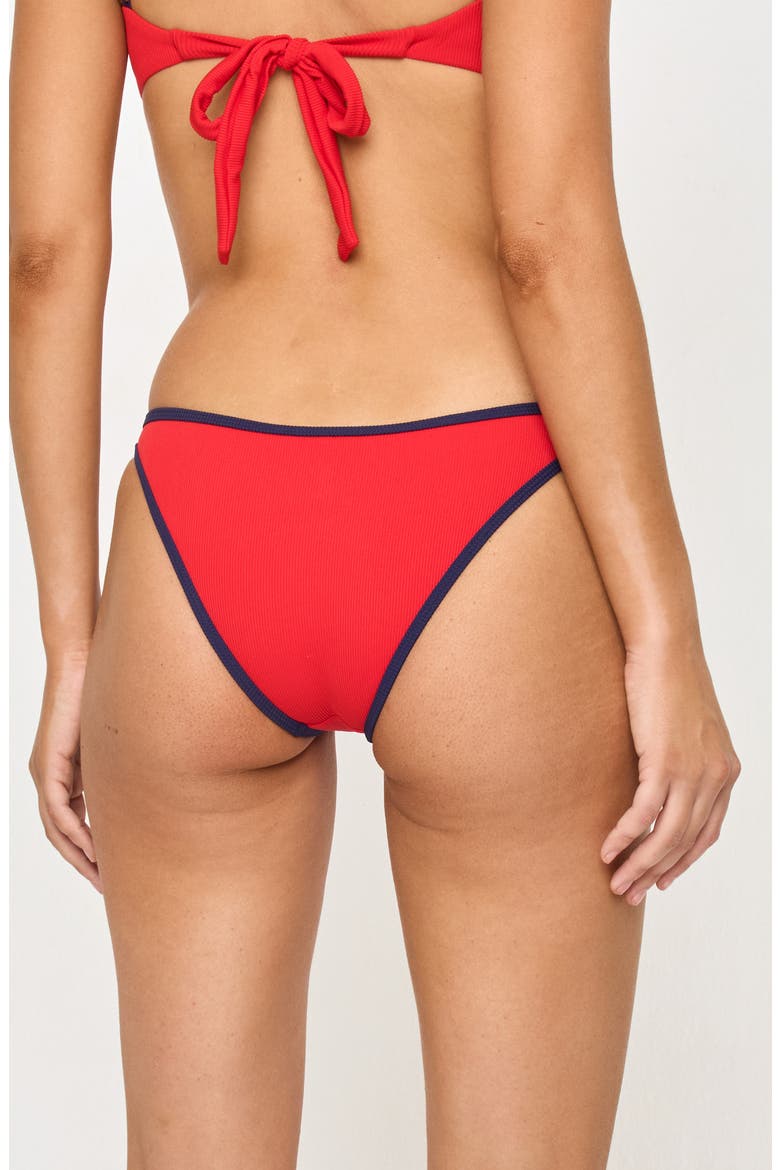 Suzi Textured Bikini Bottoms, Alternate, color, FLAME/ MIDNIGHT