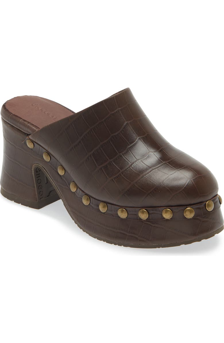 Chocolat Blu Hester Platform Clog, Main, color, Brown Embossed Crocodile