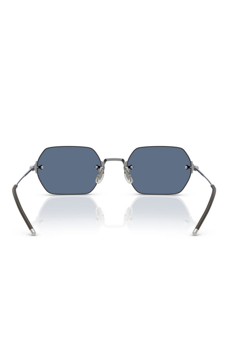 52mm Irregular Sunglasses, Alternate, color, SILVER/ BLUE
