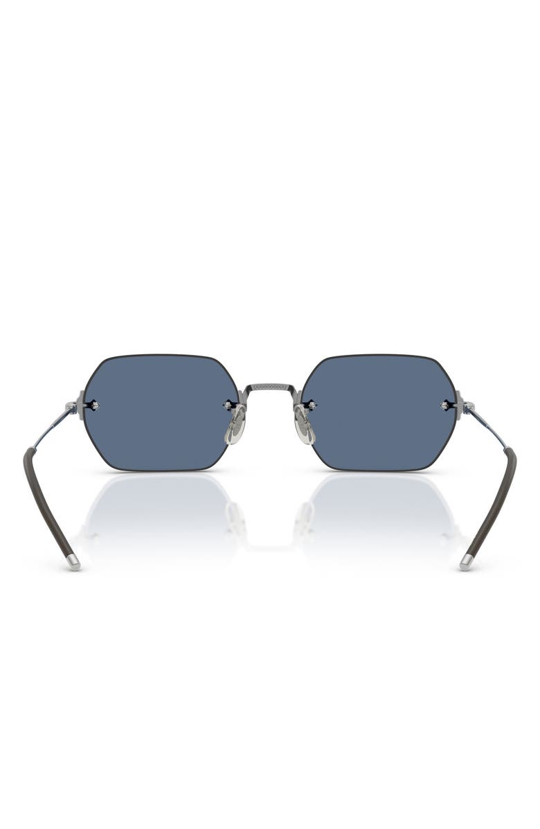 Oliver Peoples 52mm Irregular Sunglasses, Alternate, color, Silver/ Blue