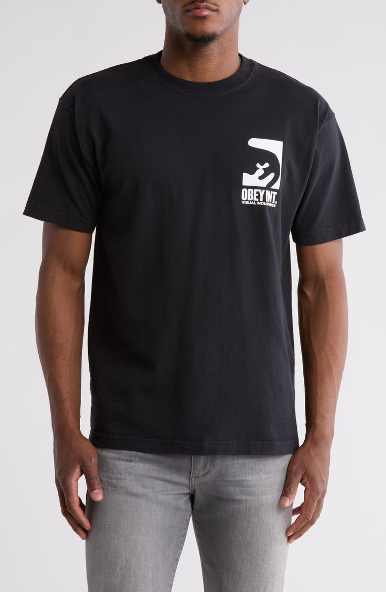 Obey Visual Industries Short Sleeve Graphic T-shirt, Main, color,