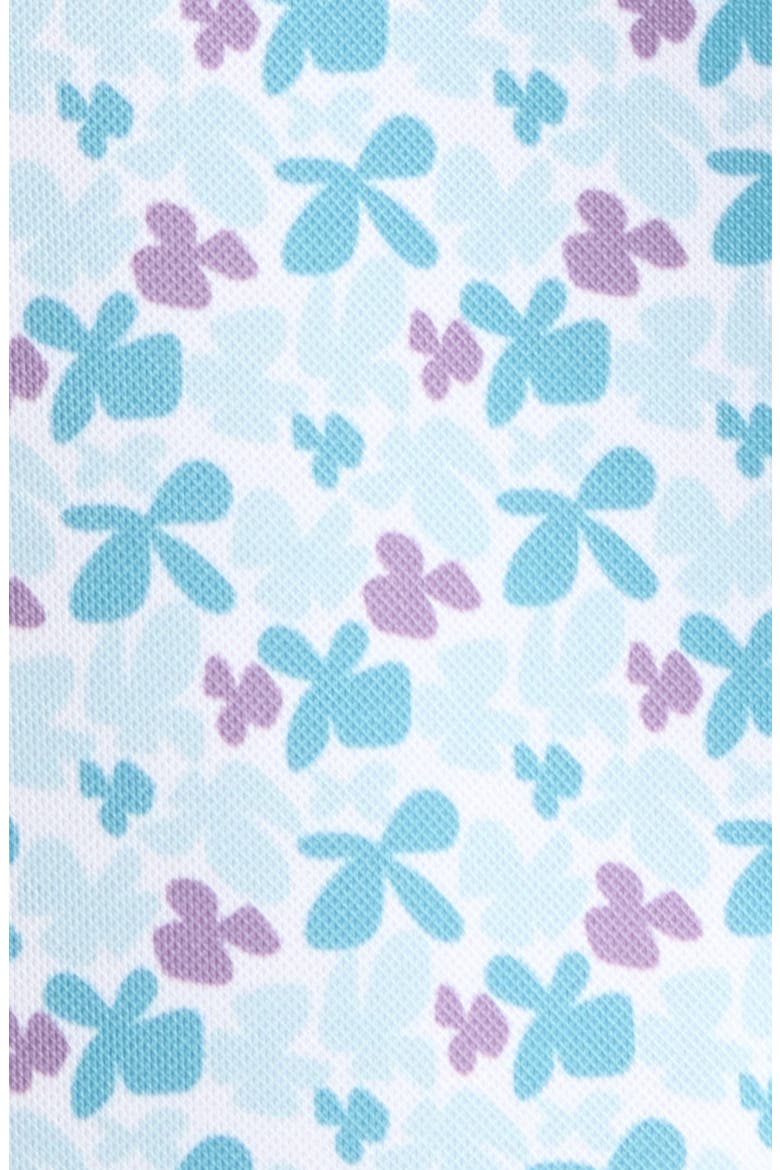 Sonora Ditsy Floral Half Zip Piqué Polo, Alternate, color, SEAFOAM