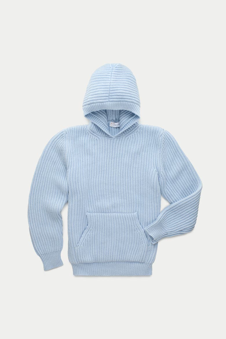 Wool Chunky Pullover Hoodie, Main, color, Icicle