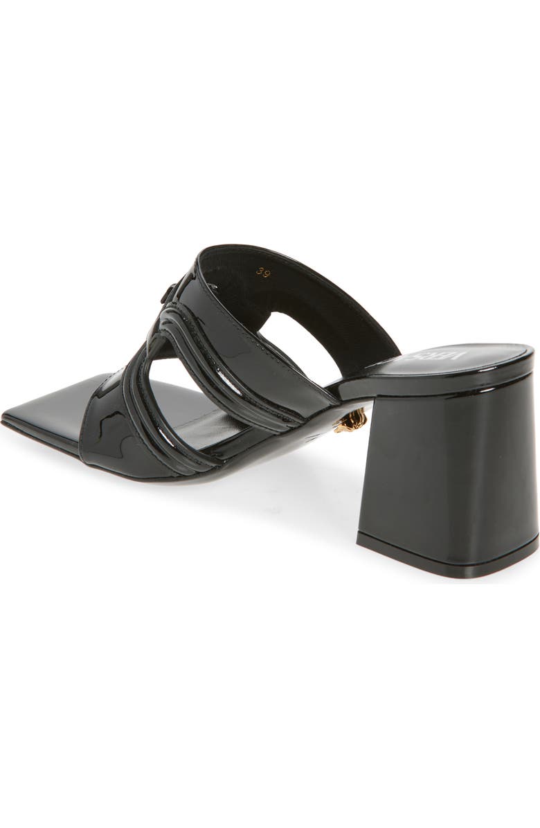 Versace Medusa 95 Square Toe Sandal, Alternate, color, Black Versace Gold