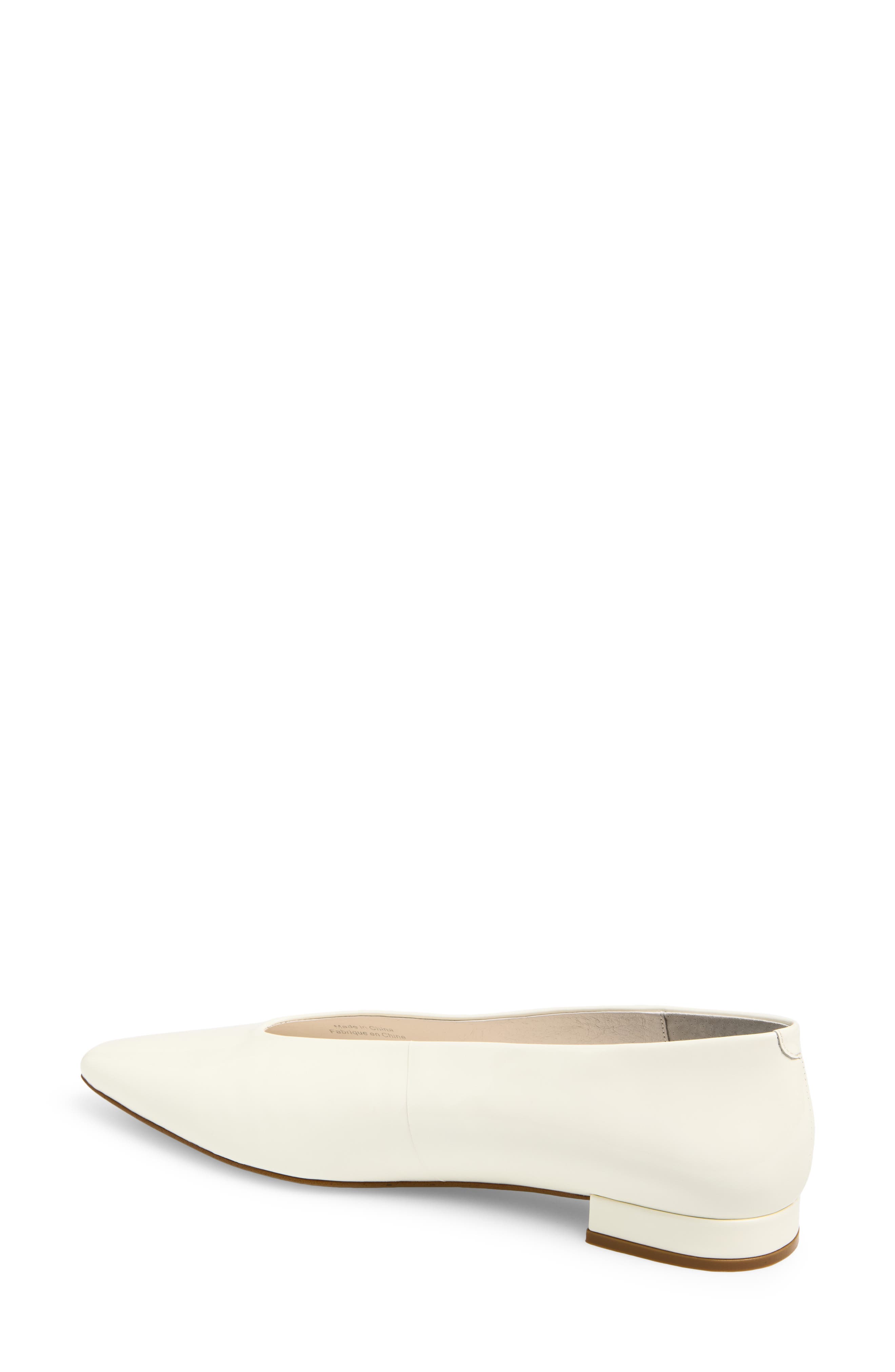 Hinted Pointed Toe Flat, Alternate, color, IVORY PATENT