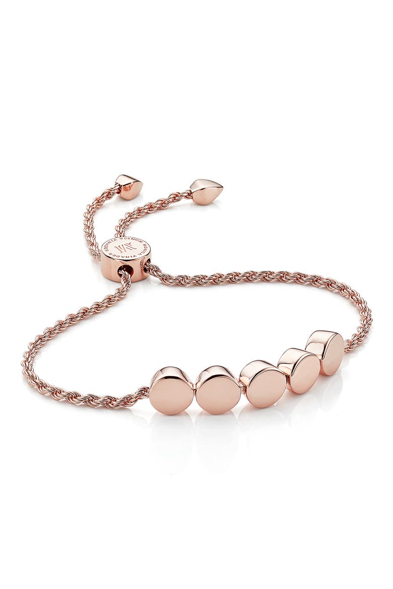Linear Bead Friendship Bracelet, Main, color, ROSE GOLD