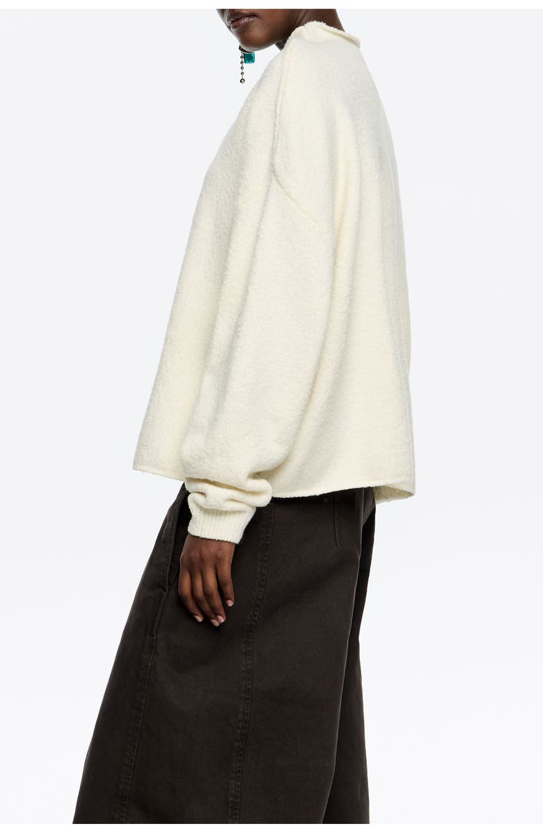 Bimba y Lola Cotton Boxy Sweater, Alternate, color, Ivory