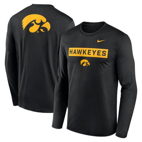 Men's Nike Black Iowa Hawkeyes Primetime Campus 2-Hit Legend Dri-FIT Long Sleeve T-Shirt