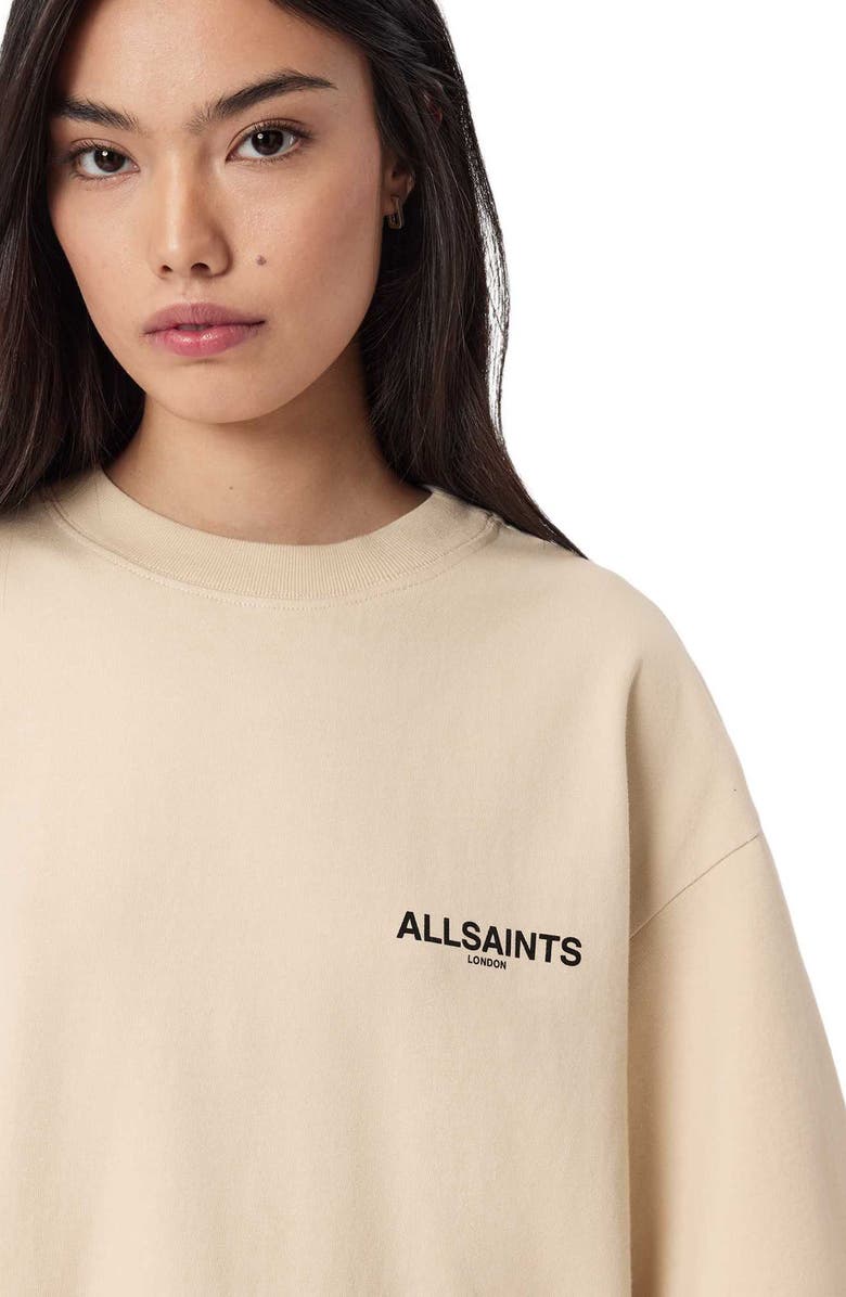 AllSaints Halis Amelie Oversize Cotton Graphic T-Shirt, Alternate, color, Sandy White