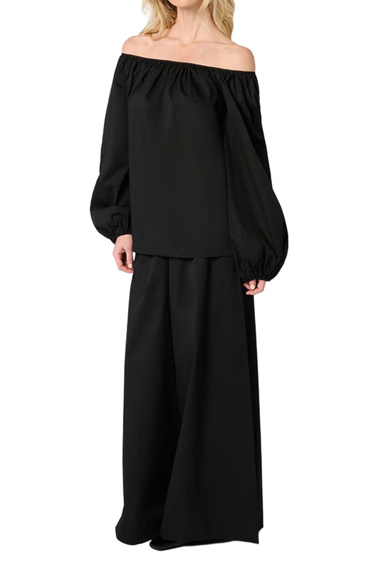 WeWoreWhat Off The Shoulder Top, Alternate, color, Black