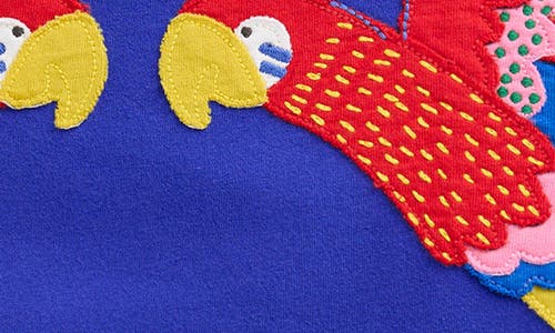 Mini Boden Kids' Parrot Appliqué Sleeveless Cotton Graphic Tank
