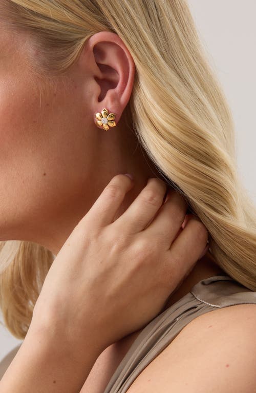 Sara Weinstock Petite Diamond Flower Stud Earrings In Gold