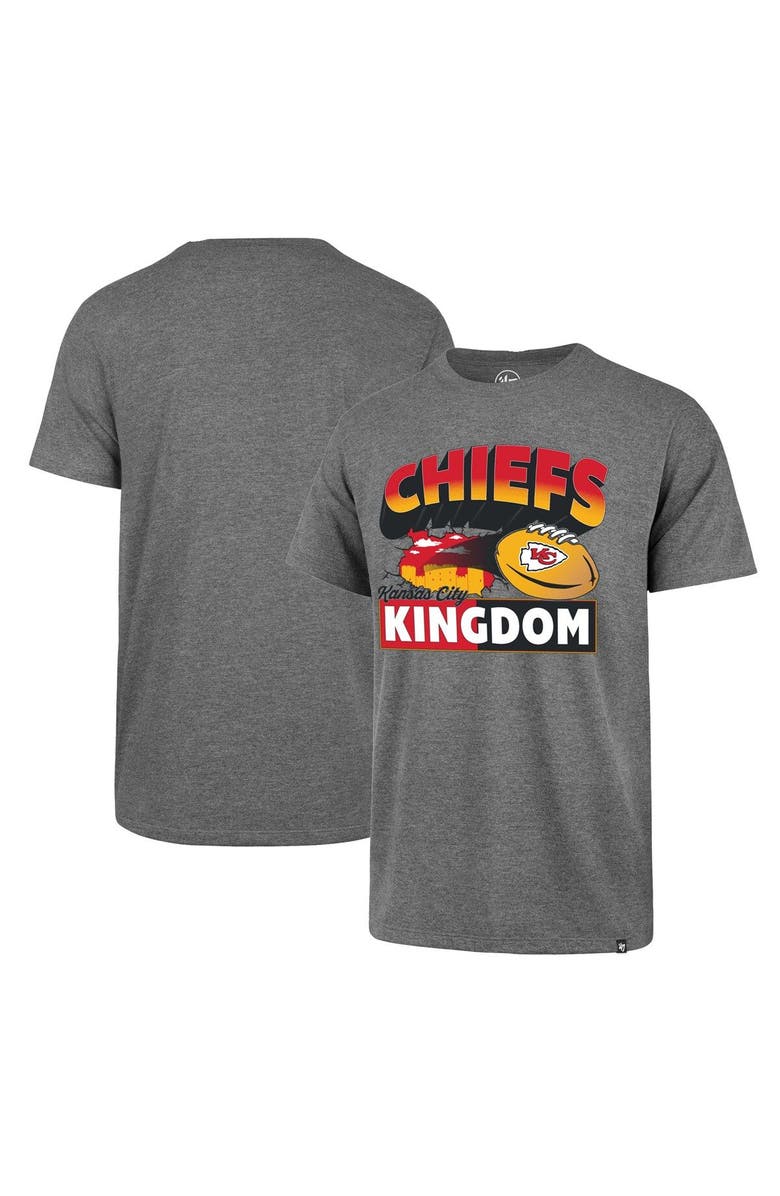 '47 Men's '47 Heather Gray Kansas City Chiefs Chiefs Kingdom Super Rival T-Shirt, Main, color,