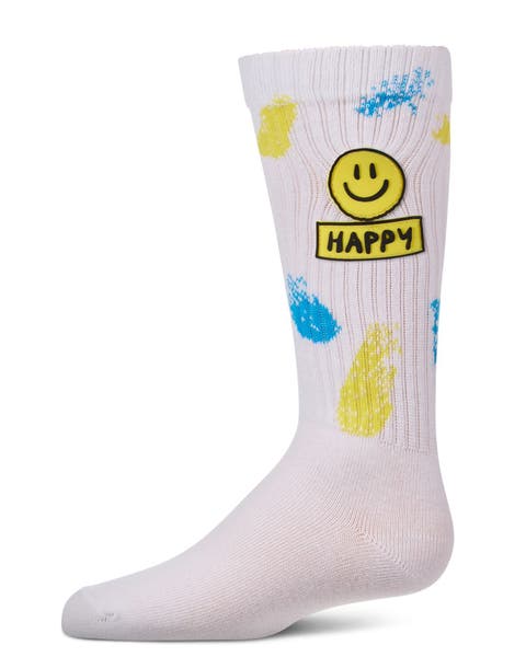 Happy Face High Sock with Splatter Graphics (Little Kid & Big Kid)