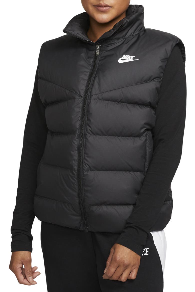 Sportswear Therma-FIT Windrunner 550-Fill Power Down Vest, Main, color, BLACK/ BLACK/ WHITE
