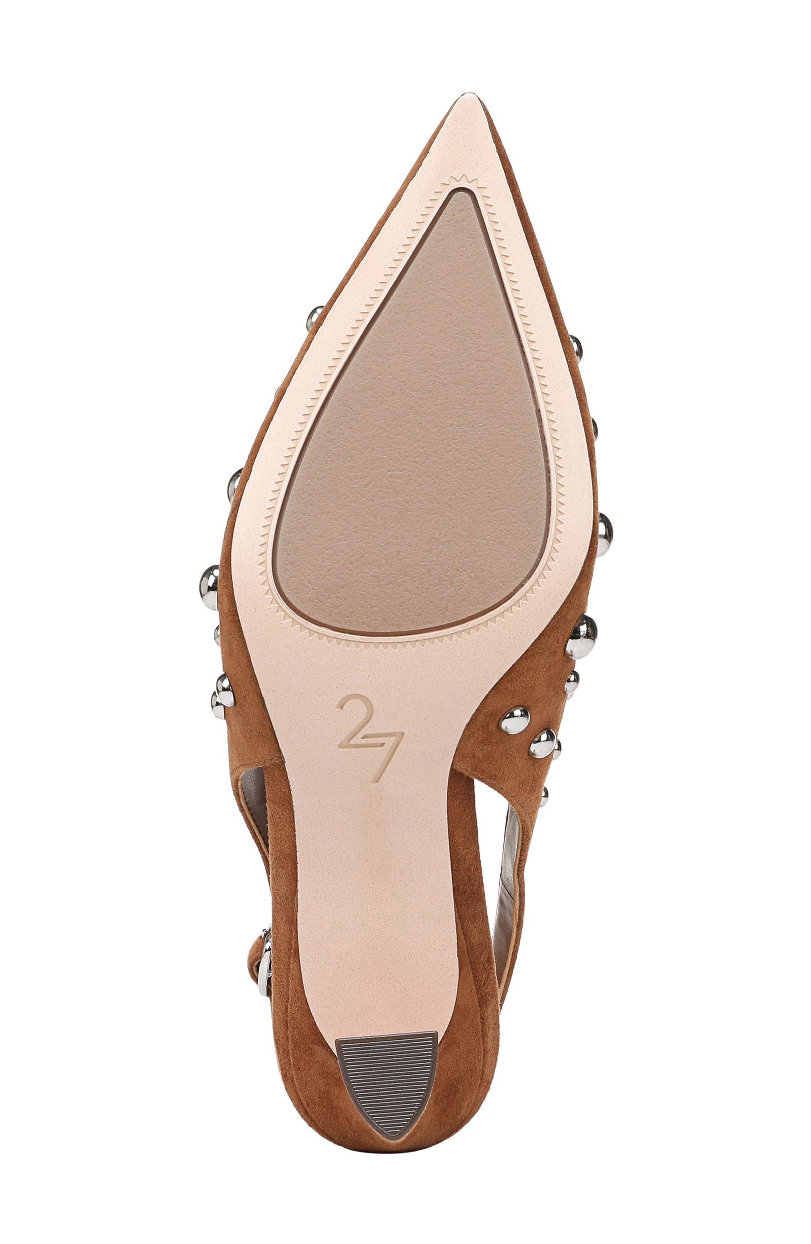 27 EDIT Naturalizer Elaine Stud Slingback Pointed Toe Pump, Alternate, color, Dark Chestnut Brown