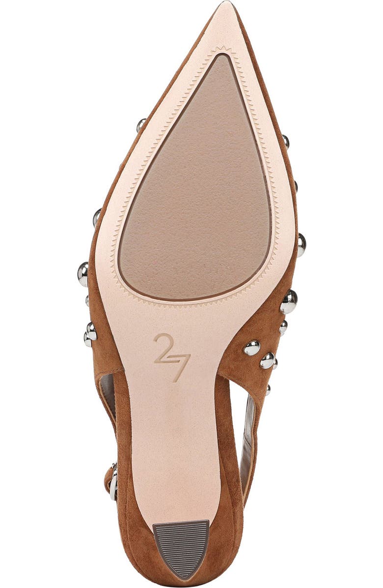 27 EDIT Naturalizer Elaine Stud Slingback Pointed Toe Pump, Alternate, color, Dark Chestnut Brown