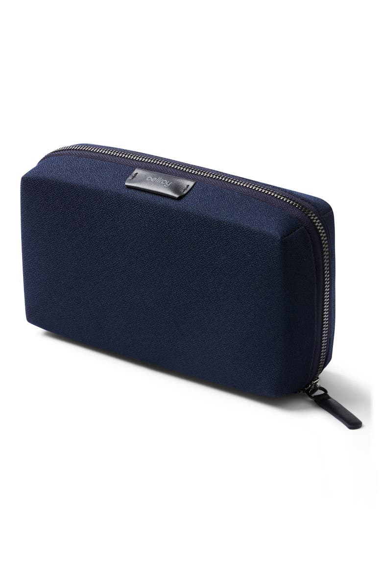 Water Resistant Recycled Polyester & Recycled Nylon Tech Case, Main, color, NAVY