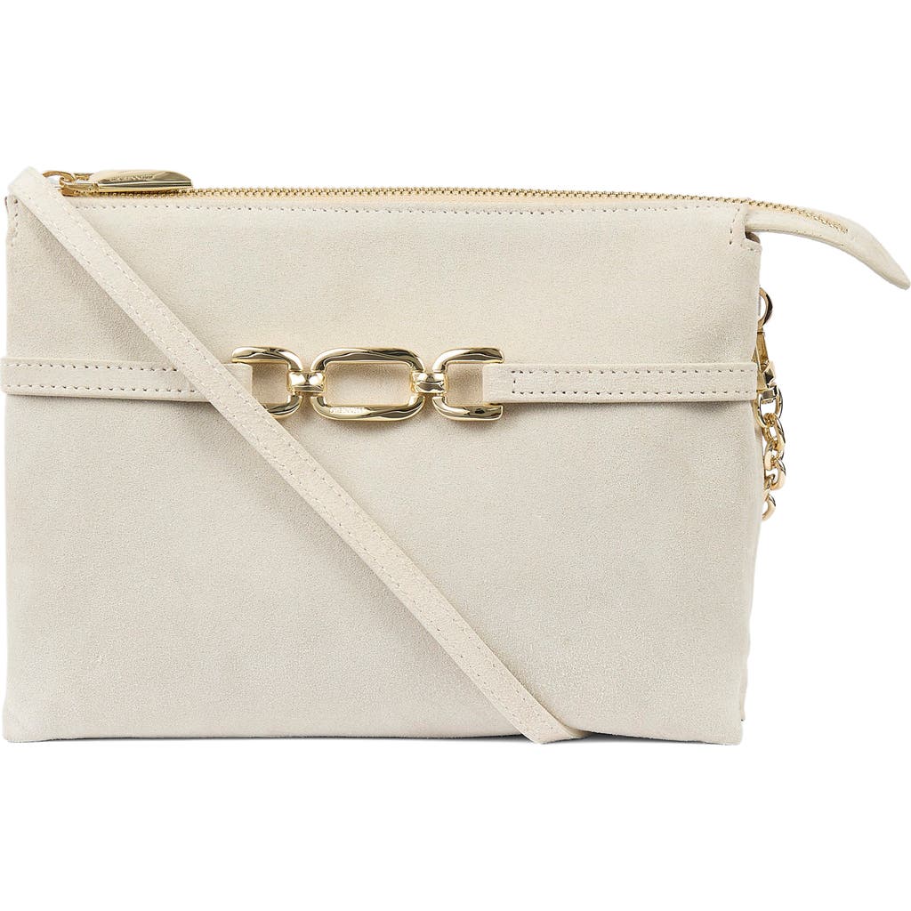 Lk Bennett Cleo Oloid Slouch Suede Crossbody Bag In Cream