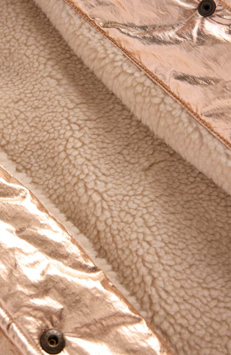 Mini Boden Kids' Stripe Metallic Bomber Jacket, Alternate, color, Metallic Wave