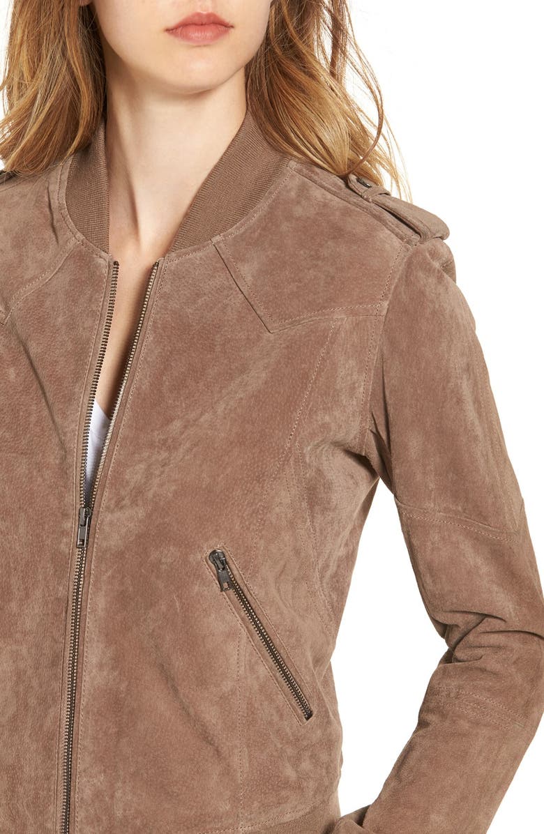 BLANKNYC Suede Bomber Jacket, Alternate, color,