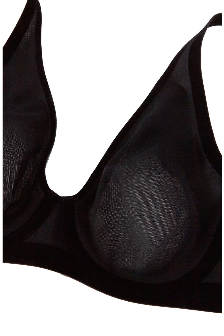 Tulle Underwire T-Shirt Bra, Alternate, color, BLACK