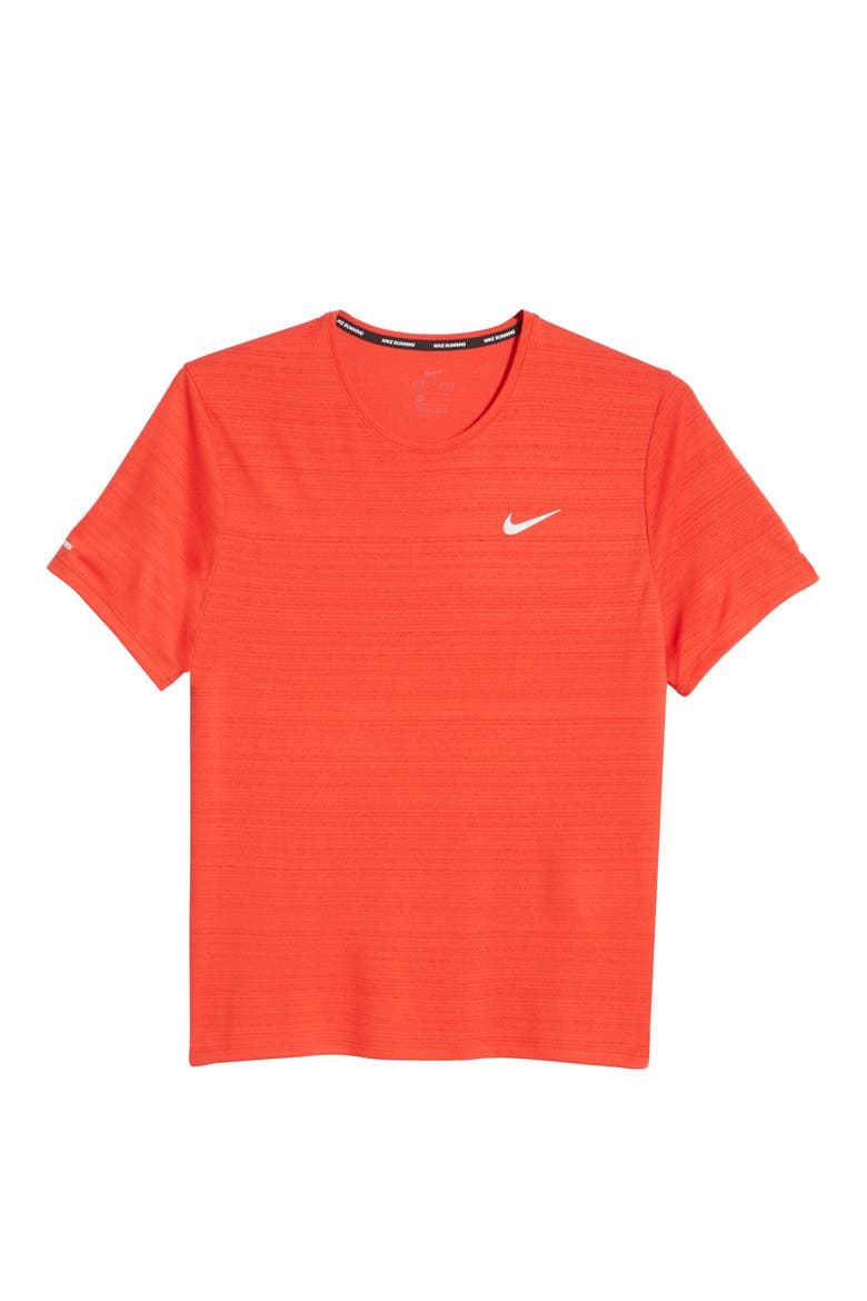 Men's Dri-FIT Miler Reflective Running T-Shirt, Alternate, color, UNIVERSITY RED/ REFLECTIVE