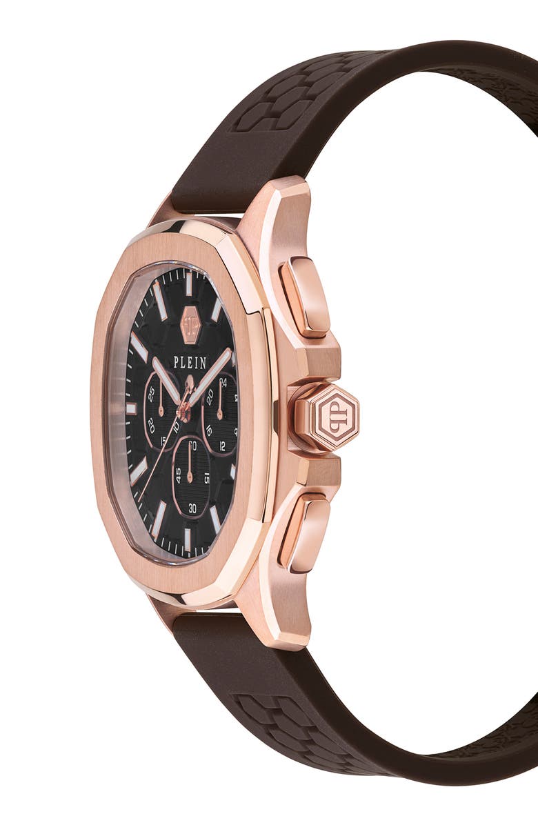 PHILIPP PLEIN Spectre Chronograph Silicone Strap Watch, 44mm, Alternate, color, 