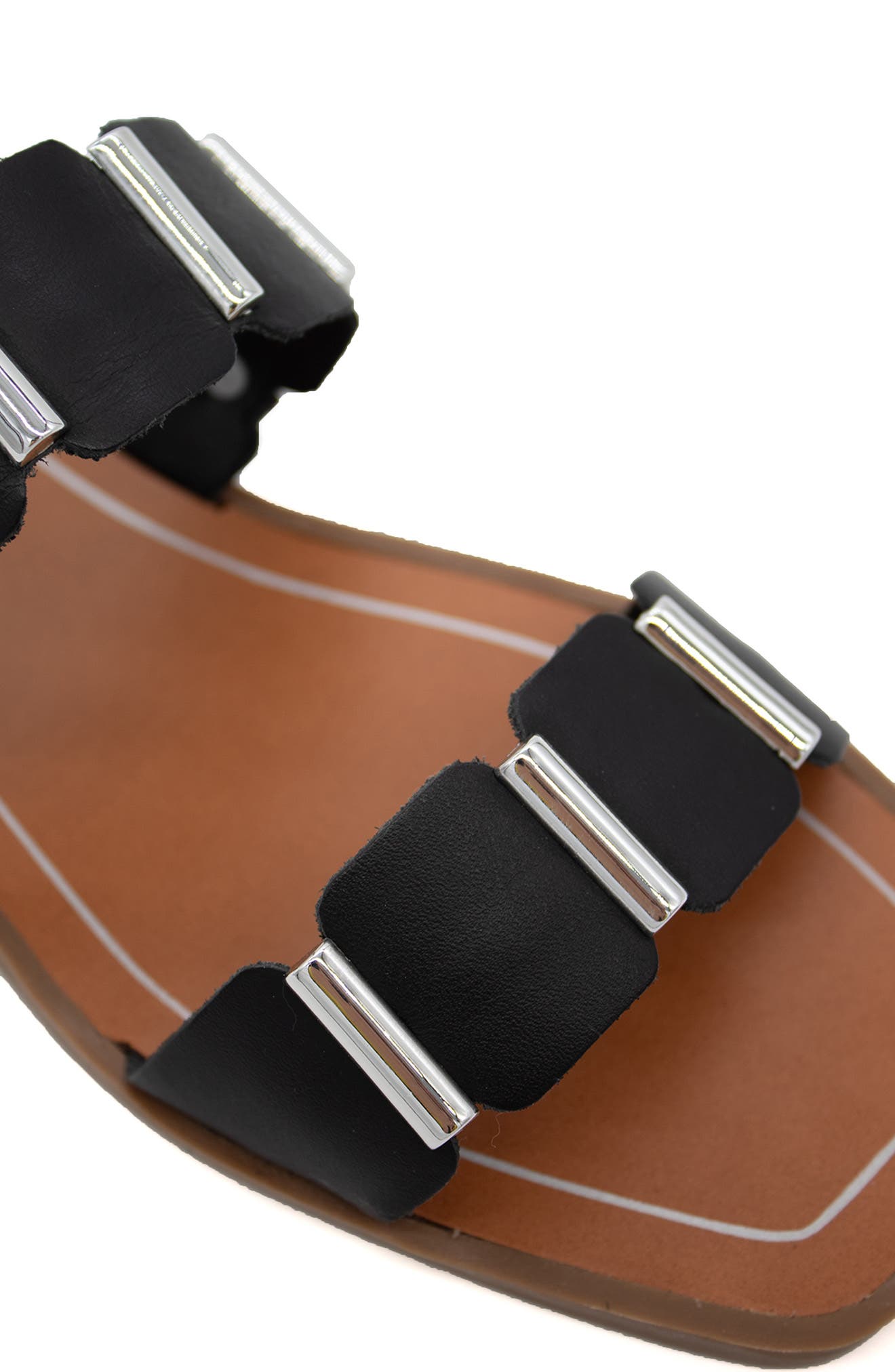 Bottero Hardware Strap Sandal, Alternate, color, Preto