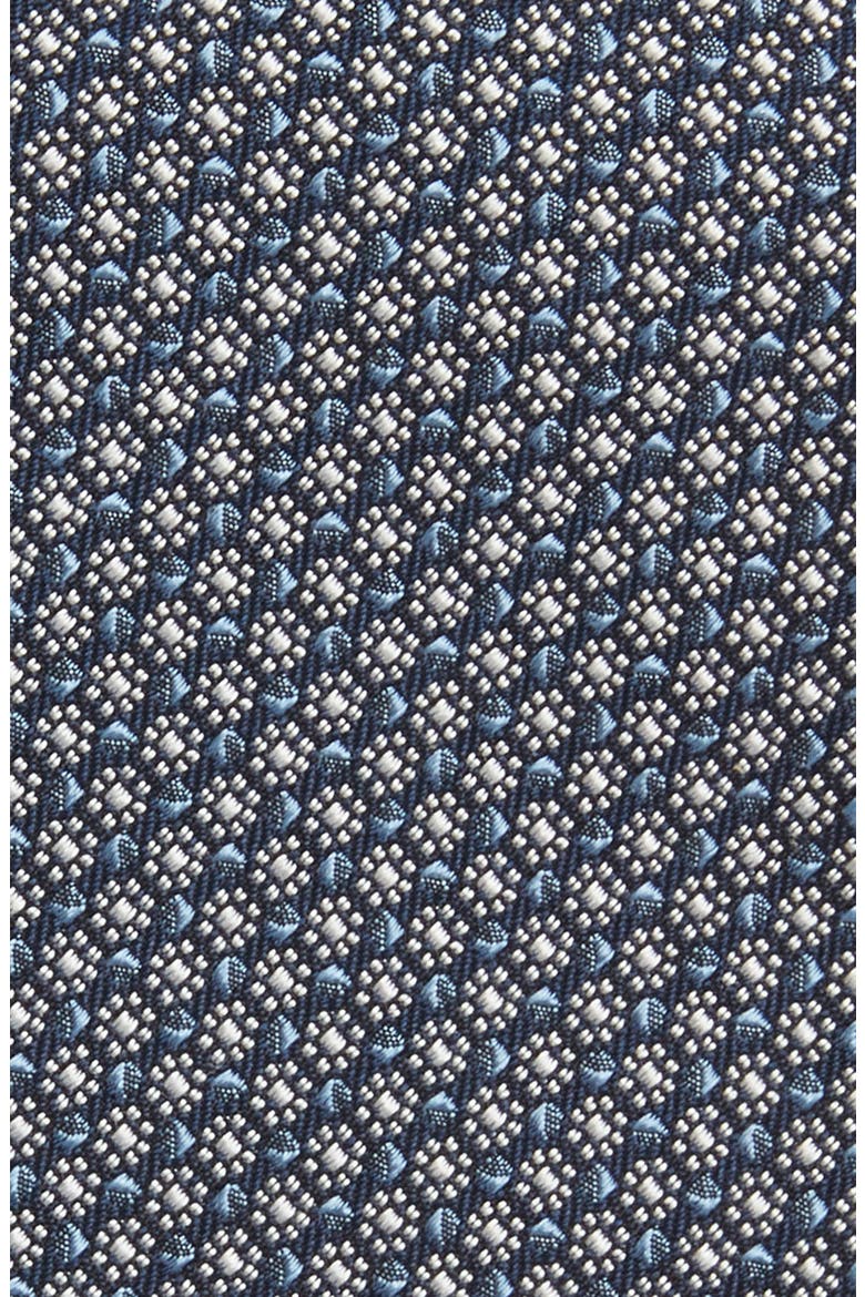 Floral Geometric Jacquard Mulberry Silk Tie, Alternate, color, LIGHTBLUE