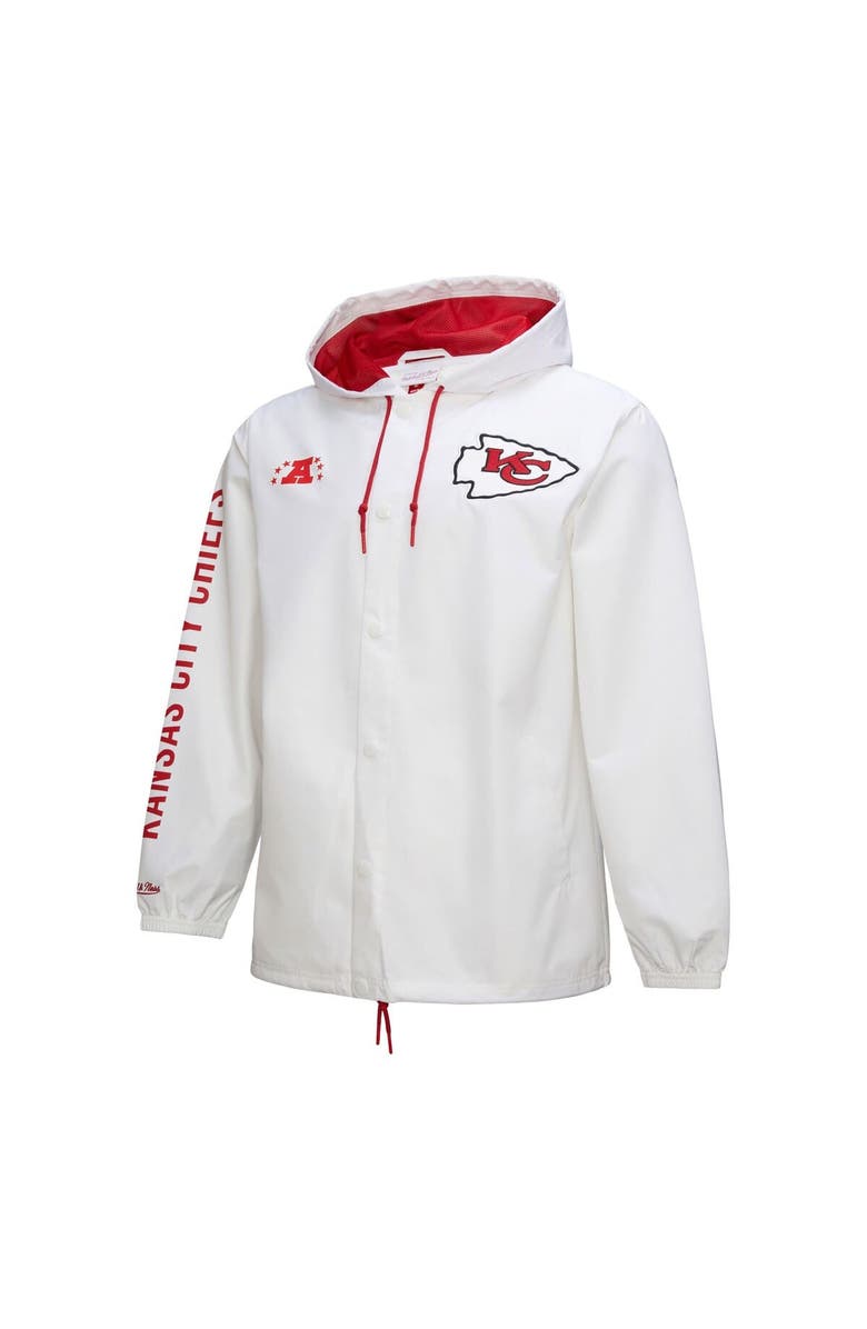 Mitchell & Ness Men's Mitchell & Ness  White Kansas City Chiefs Vintage Logo Coaches Full-Snap Hoodie Jacket, Alternate, color, 