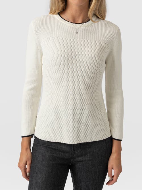 Shop Saint + Sofia Honeycomb Rib Sweater