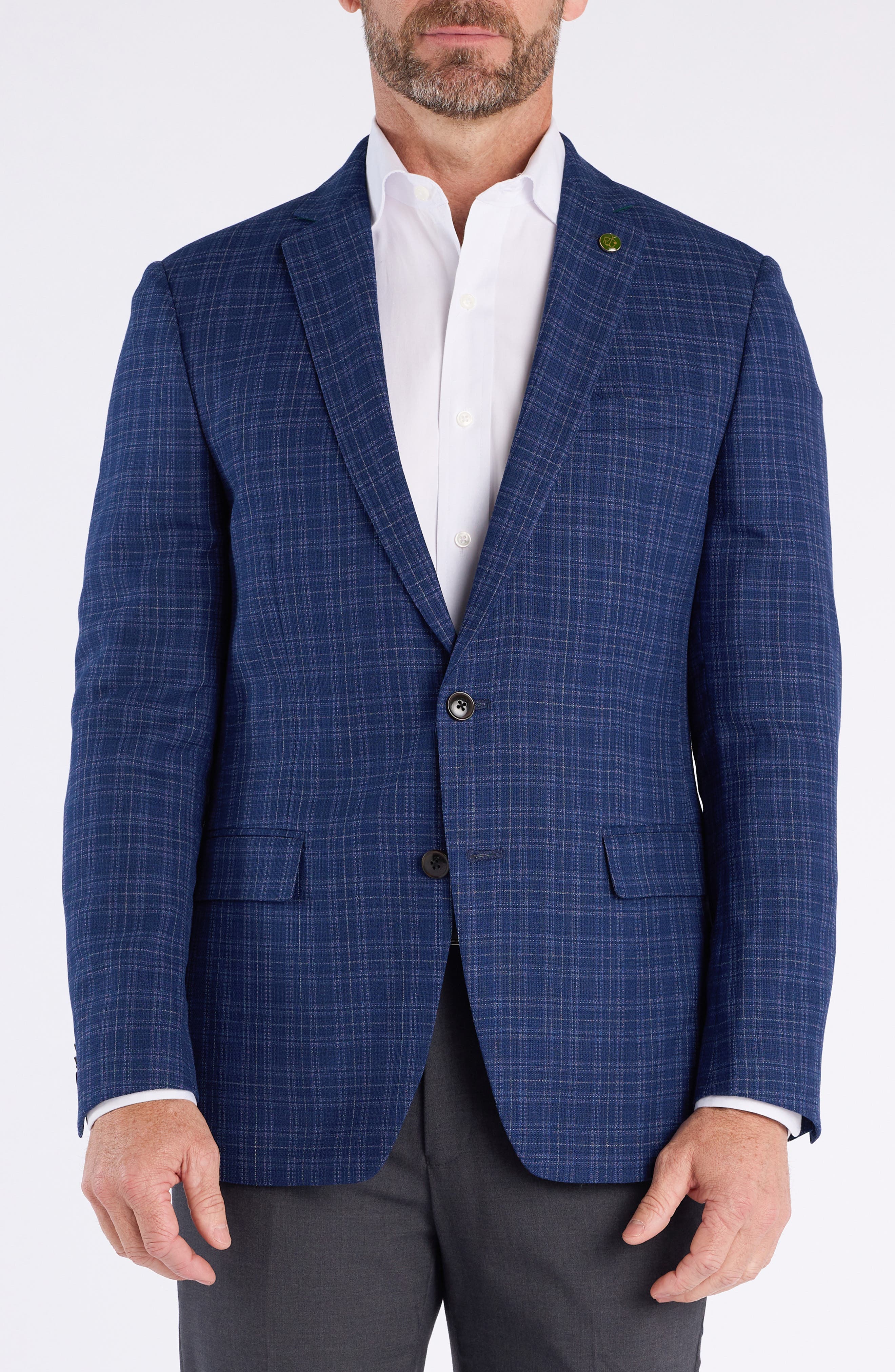 Cricketeer Plaid Wool Blend Sport Coat In Blue