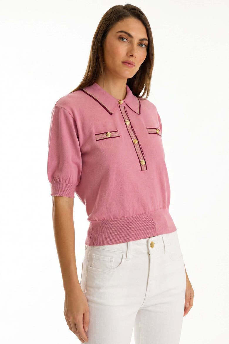 Bobbi Polo Shirt, Alternate, color, Dusty Rose