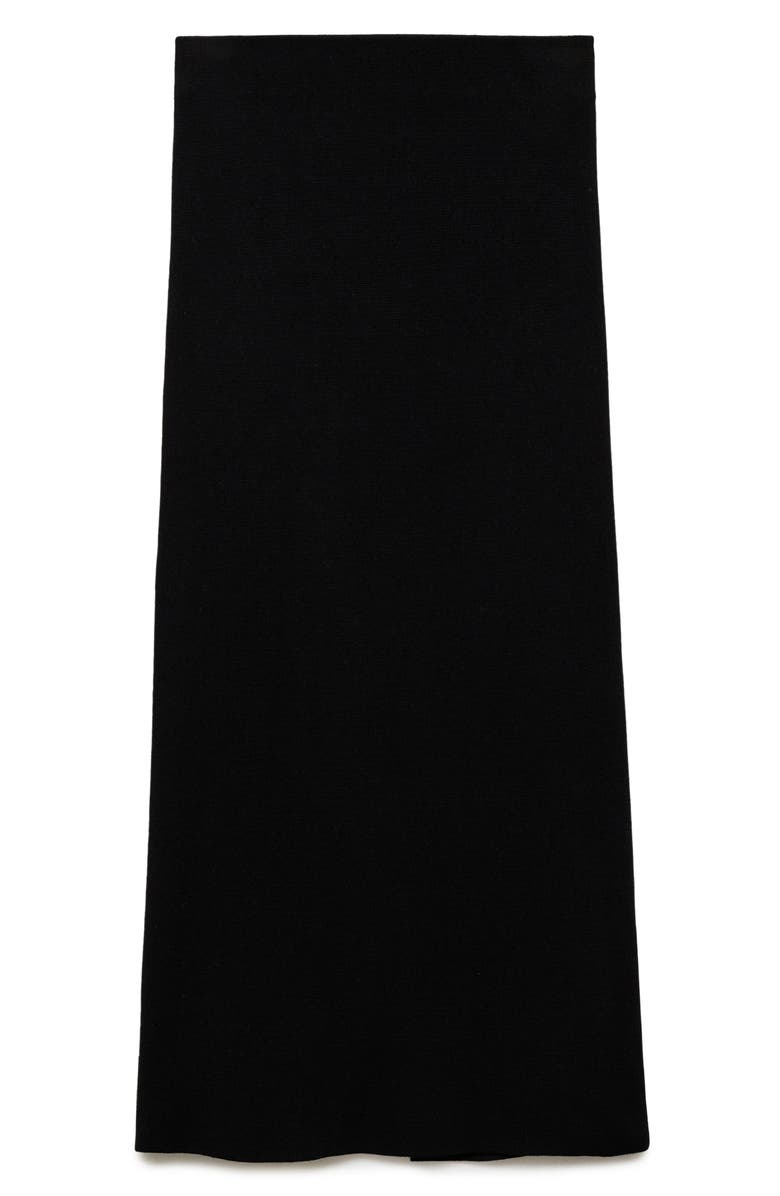 MANGO Lulu Fine Knit Midi Skirt, Alternate, color, Black