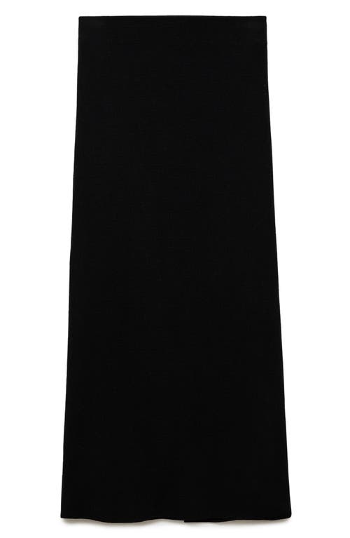 Mango Lulu Fine Knit Midi Skirt In Black