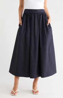 Susana Monaco Cotton Poplin Midi Skirt