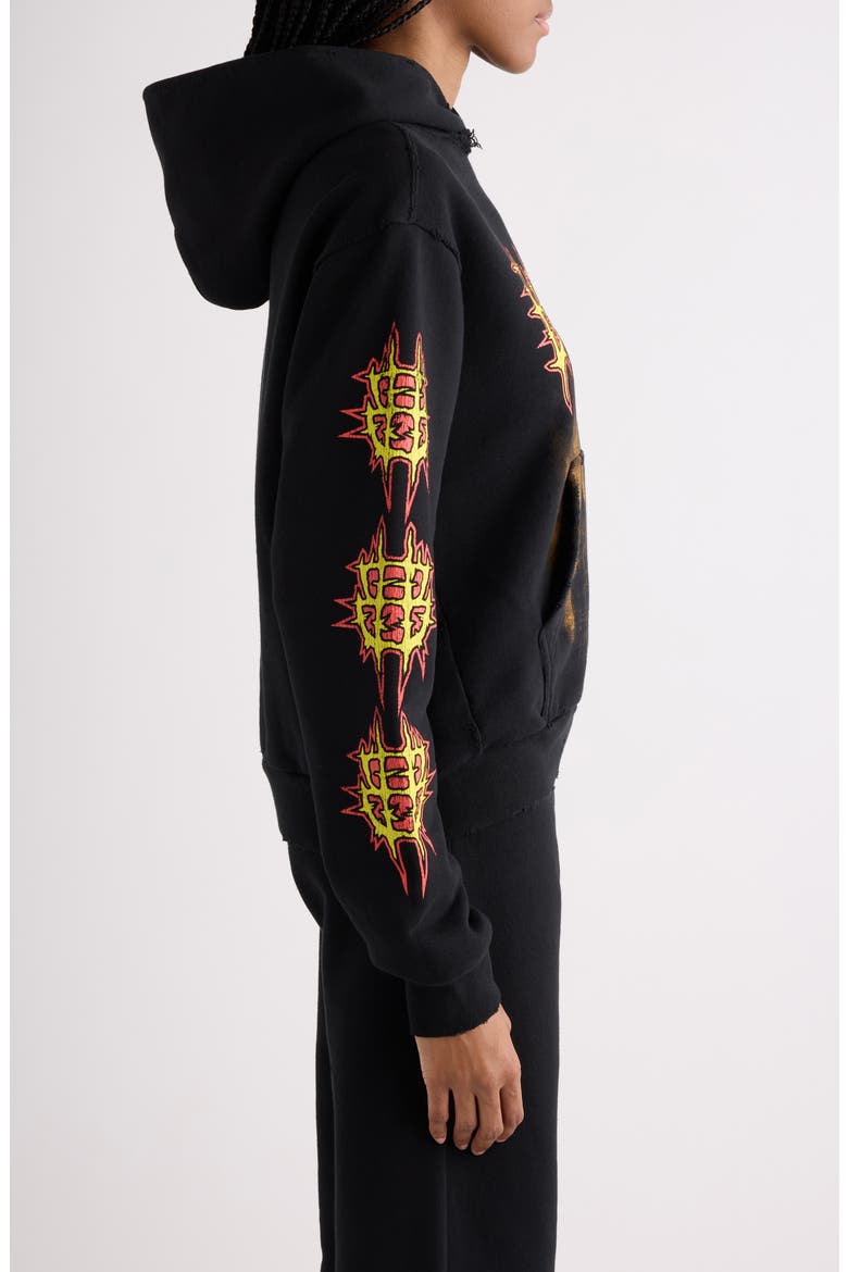 Medium Fit Distressed Sacré Couer Graphic Hoodie, Alternate, color, 1000 BLACK