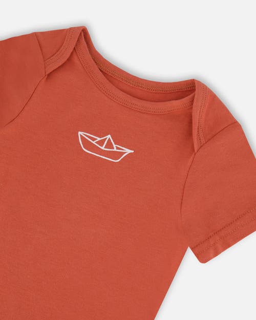 Deux Par Deux Baby Boy's Organic Cotton Bodysuit Terracotta In Terracotta