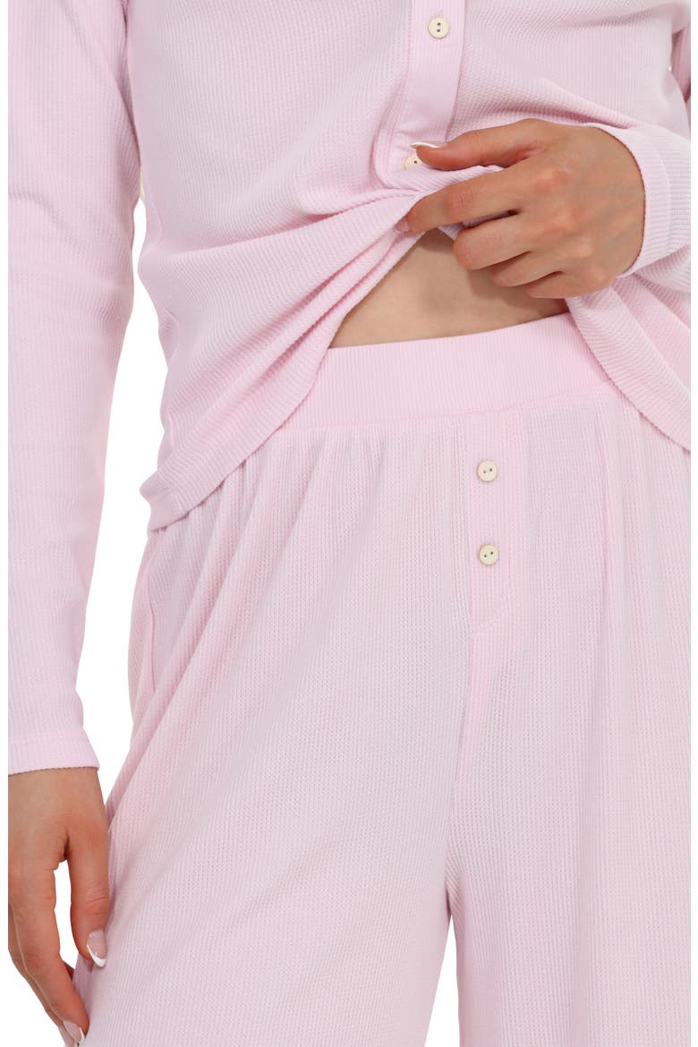 Coffee Club Waffle Knit Pajamas, Alternate, color, STRAWBERRY