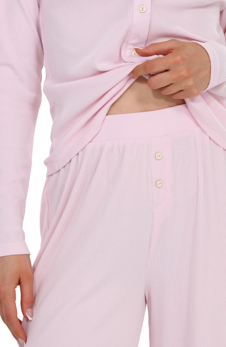 Honeydew Coffee Club Waffle Knit Pajamas, Alternate, color, Strawberry