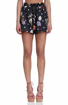 Floral Print Drawstring Shorts