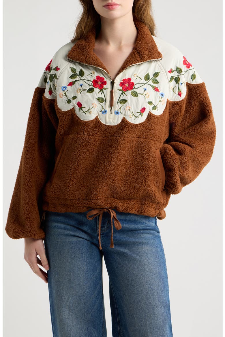 The Plush Wildflower Pullover, Main, color, CHESTNUT