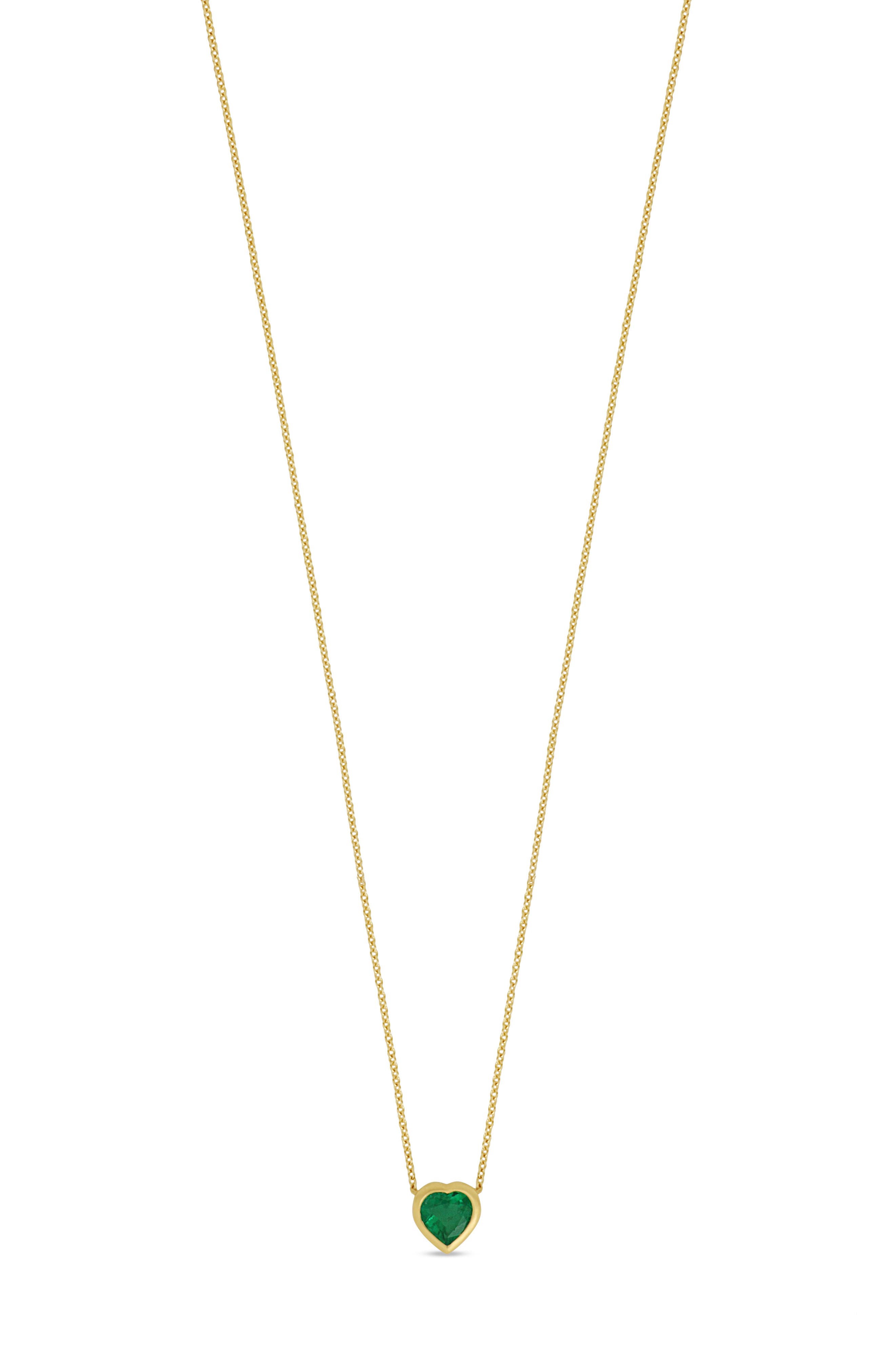 Bony Levy El Mar Emerald Heart Pendant Necklace