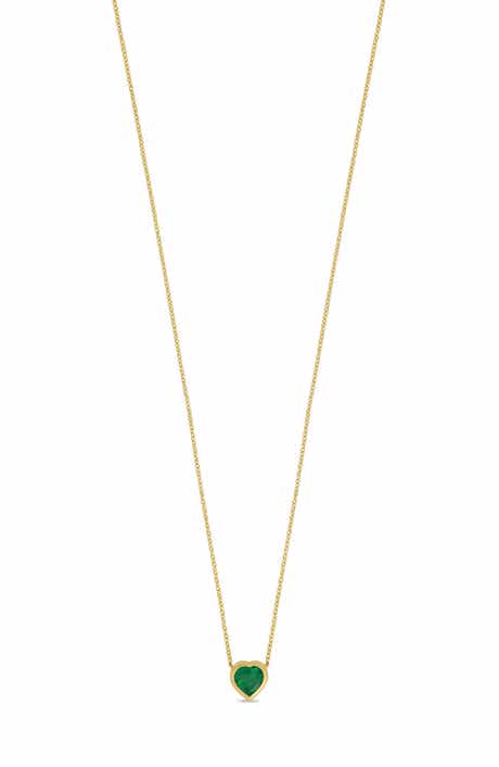 Bony Levy El Mar Emerald Heart Pendant Necklace