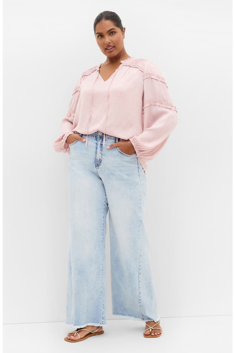 Ruffle Puff Sleeve<br />Peasant Blouse, Alternate, color, CUPCAKE