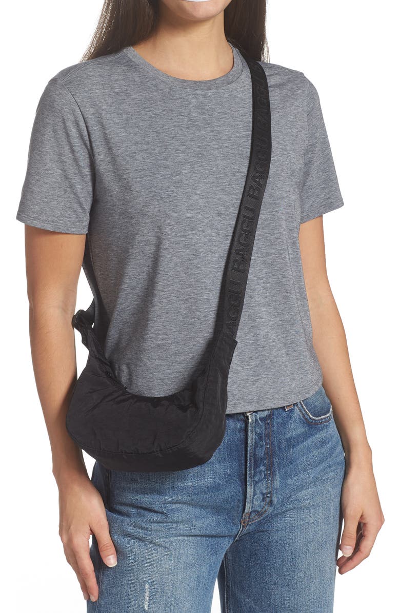 Baggu Mini Crescent Nylon Shoulder Bag, Alternate, color,