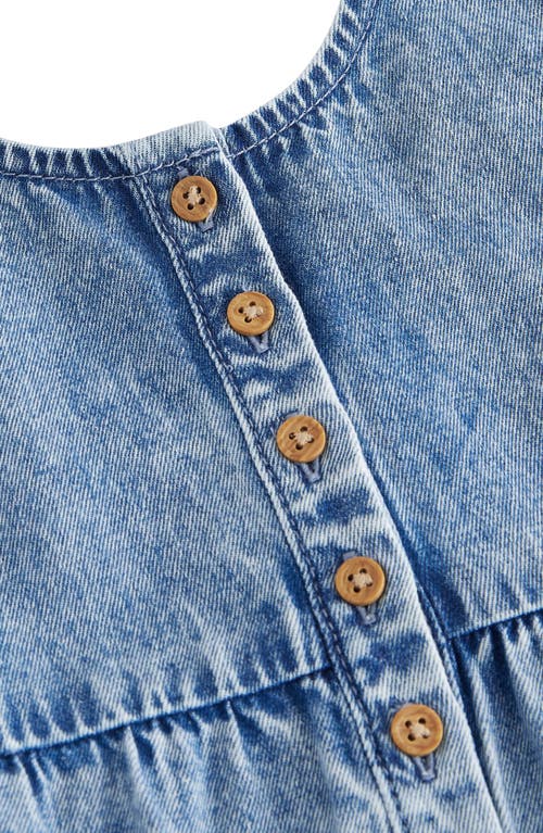 Next Kids' Tiered Denim Romper In Blue