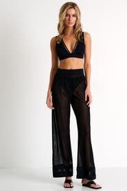 SHAN Mesh Pants With Mosaic Cutout